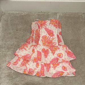 Lilly Pulitzer Pink and White tiered mini dress